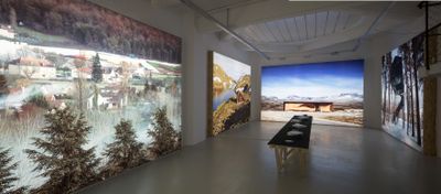 Blick in die Ausstellung „Snøhetta: Relations“ im aut, "Nordic Room"