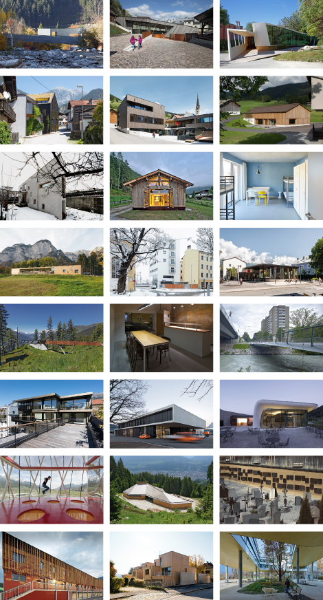 Die 24 zur "Auszeichnung des Landes Tirol für Neues Bauen 2016" nominierten Projekte