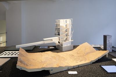 Blick in die Ausstellung „Snøhetta: Relations“ im aut, „Snøhetta and friends – details of collaborations“