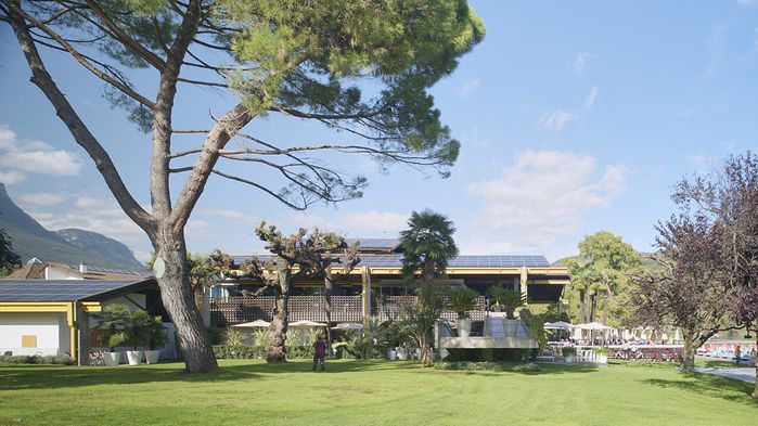 Othmar Barth, Freibad und Restaurant „Gretl am See“, Kaltern, 1969 – 71