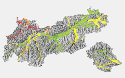 Gewidmetes Bauland je Einwohner*in, dargestellt im Dauersiedlungsraum; Baulandquote nach Planungsverbänden zum 31. 12. 2020