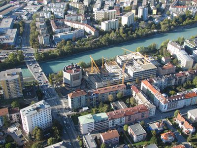 Baustelle 'Universität für Chemie/Pharmazie und Theoretische Medizin', Innsbruck, Architektur: Architekturwerkstatt din a4