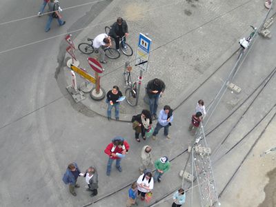 Architektur in Bewegung – Kranfahrten im Herzen der Stadt. Auf der Baustelle des Neuen Kaufhaus Tyrol von David Chipperfield Architects © aut. architektur und tirol