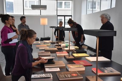 Pressegespräch zur Ausstellung "Lars Müller: Bücher bauen"