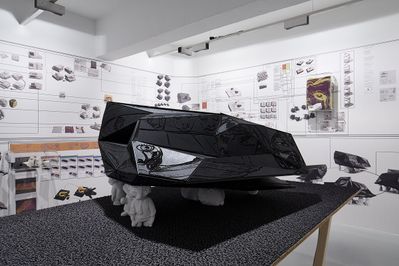 Blick in die Ausstellung „Snøhetta: Relations“ im aut, „A House to Die in“