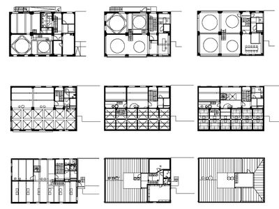 Grundrisse Ebene 0 bis 9, 2004